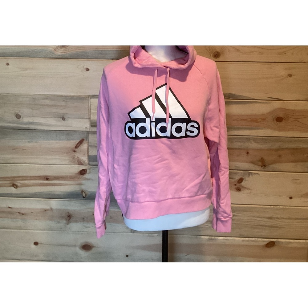 Womens Pink Adidas Hoodie Sweatshirt